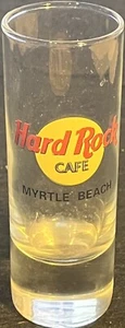 Hard Rock Cafe MYRTLE BEACH 4" SHOT GLASS Cordial Classic HRC Logo w/ BLACK Text - Picture 1 of 1