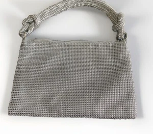 Strass Handtasche für Damen schicke Abend glänzend Handtasche silber 9” B x 6” L - Bild 1 von 8