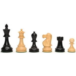 WE Games Jacques Chess Pieces, Weighted, Black Stained Wood with 3.59 in. King - Picture 1 of 8