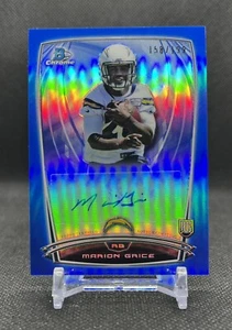 2014 Bowman Chrome MARION GRICE Rookie BLUE REFRACTOR AUTO /199 RC - Picture 1 of 3