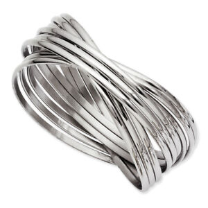 Chisel Stainless Steel Intertwined Bangle Bracelet