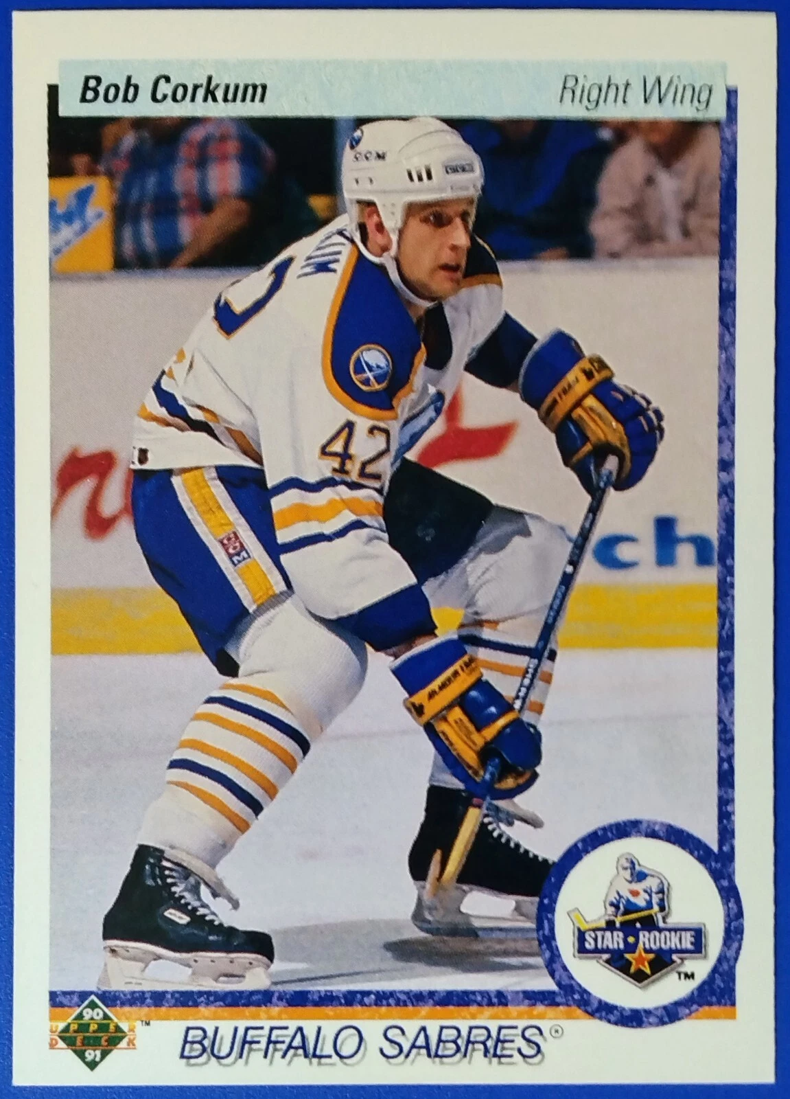 1990-91 Upper Deck #35 Bob Corkum Rookie Buffalo Sabres