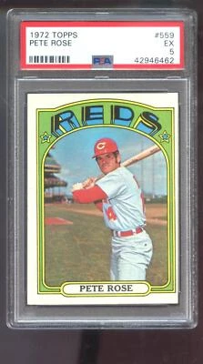 Tarjeta de béisbol 1972 Topps #559 Pete Rose PSA 5 grados MLB Cincinnati Reds Foto 1 de 2
