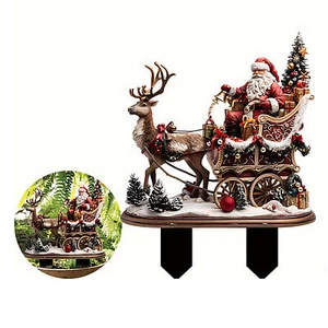Santa 2D Acrylic Garden Stake Christmas Cartoon Yard Art Lawn Decor 22*28 CM - Picture 1 of 7