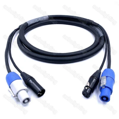 Hybrid Power Cable 3Pin Power Con DMX512 Powercon Signal Stage Light Combo Cable - Image 1 of 3