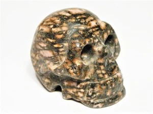 RHODONITE GEMSTONE SKULL 32MM X 36MM 52GM "NEW" AUZ SELLER GC73 - Picture 1 of 5