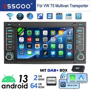 Für VW T5 Multivan Transporter DAB+ 64G Android 13 Autoradio Carplay Navi RDS BT - Bild 1 von 15