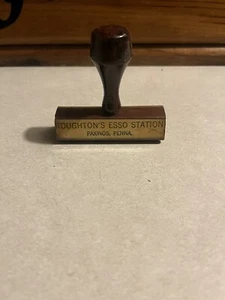 Sello de notario de madera Esso vintage - Imagen 1 de 3
