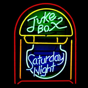Juke Box Saturday Night 24"x20" Neonlicht Schild Lampe Spielzimmer Glas Wand Deko - Bild 1 von 13