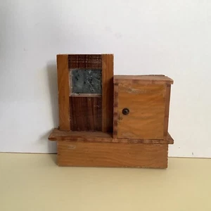Vintage ( German ?) Dolls House Modernist Hall Stand Cupboard with Mirror - Picture 1 of 6
