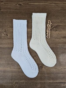 Beautiful Socks, Colors White, Ivory, Perfect for Special Occasion, Girl Outfit - Picture 1 of 9