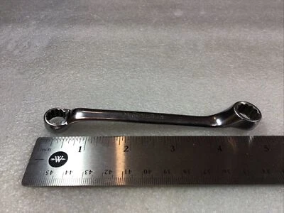 Snap On#XS1214 -3/8 & 7/16", 12-Pt., SAE, Short 10° Offset Double Box Wrench-USA - Image 1 of 4