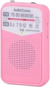 Ohm Electric AudioComm AM/FM Pocket Radio Pink Japan AT1020Y - Picture 1 of 4