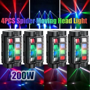 4PCS 8LED Spider Moving Head Beam Stage Lighting DMX Disco Party DJ Light RGBW - Picture 1 of 13