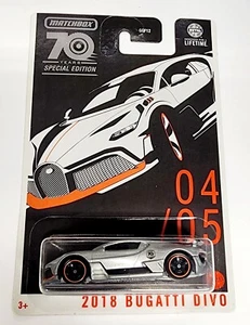 2023 Matchbox 2018 Bugatti Divo #4 Silver 70th Anniversary Special Edition - Picture 1 of 2