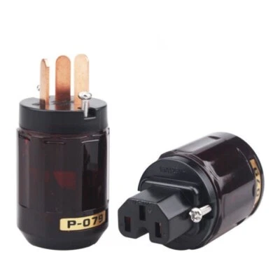 Pair C079 P079 AU Power Plug HIFI Pure Copper NZ CN AC Power Cord Connector - Image 1 of 4