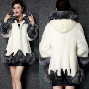 Women's Thicken Faux Fox Fur Coat Winter Warm Jacket Long Parka Outwear Overcoat - Picture 1 of 10