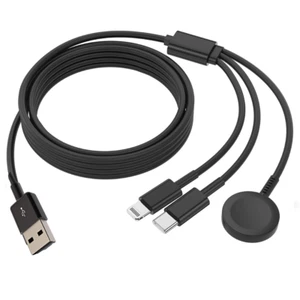 3 in 1 Magnetic Charging Cable For Apple Watch Charger iPhone iWatch USB-C - Zdjęcie 1 z 8