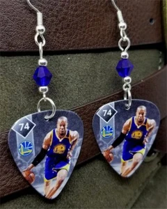 NBA Golden State Warriors David West Guitar Pick Earrings - Picture 1 of 5