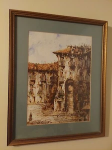 IMPRESSIONISTIC OIL ON CANVAS OF VILLIAGE STREET MADRID, SIGNED, FRAMED, DATED - Picture 1 of 11