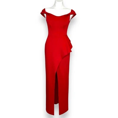 BLACK HALO EVE Padma Red Full Length Gown Size 8 Evening Dress Formal ($575) - Image 1 of 4