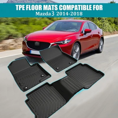 Floor Mats Liners Rubber Carpet for 2014 2015 2016 2017 2018 Mazda 3 All-Weather Foto 1 de 4