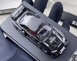 SW 1:64 Negro Carbono Skyline GTR ER34 LBWK #8 Sport Diecast Display Coche Modelo - Imagen 1 de 11