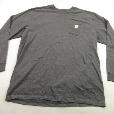 Camisa Carhartt Para Hombres 2XL Alta Manga Larga Cuello Redondo Ligera Bolsillo Gris Foto 1 de 4