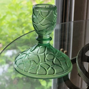 Candeliere vintage in vetro verde depressione "Albero della vita" singolo - Foto 1 di 6