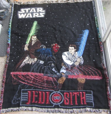 Винтажный подлинный Star Wars джедаев против ситхов Дарт Мол гобелен одеяло сделано в США - Изображение 1 из 4
