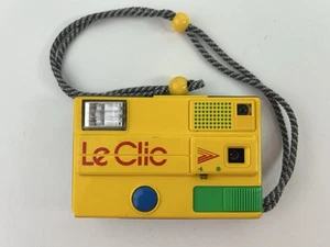 Vintage 1980s Le Clic Disc Camera Yellow with Carry Cord Missing Battery Cover - Picture 1 of 9