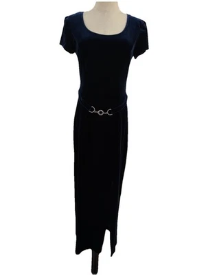 Maxi Cinturón Vintage Años 90 Azul Terciopelo Talla 5/6 Detalle Grunge Fiesta  Foto 1 de 4