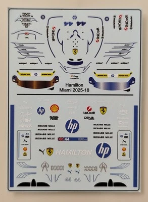 Ferrari SF25 Lewis Hamilton " Figure Decals " 3rd Sprint Race Miami 2025 1/18 - Bild 1 von 3