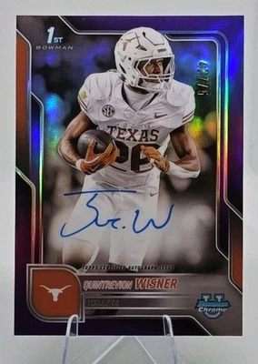 25 Bowman U Chrome Quintrevion Wisner Purple Refractor On Card Auto BCA-QW 42/75 - Image 1 of 4