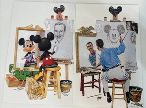 Mickey Mouse Walt Disney Self Portrait Poster Print 16.75 x 10.75" - Lot of 2 - Picture 1 of 3