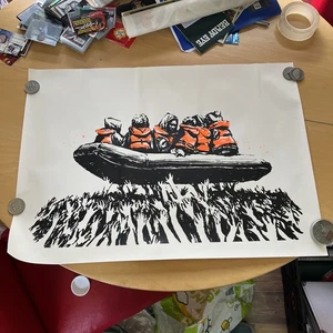 Banksy Glastonbury 2025 Terminal One Immigrants Poster - Picture 1 of 7