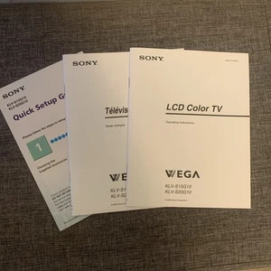 Sony LCD Color TV Operating Instructions Only KLV-S15G10 KLV-S20G10 WEGA 2005 - Picture 1 of 5