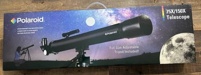 Polaroid IT-160X 75X/150X Refractor Telescope With Full Size Adjustable Tripod - Image 1 of 4