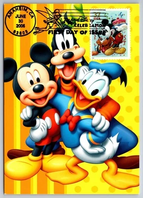 #3912 The Art of Disney Mickey & Pluto FDC Maxi Card - Image 1 of 2