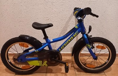 Haibike Kinderfahrrad 16 Zoll blau-gelb mit zusätzlichen Stützrädern - Bild 1 von 4