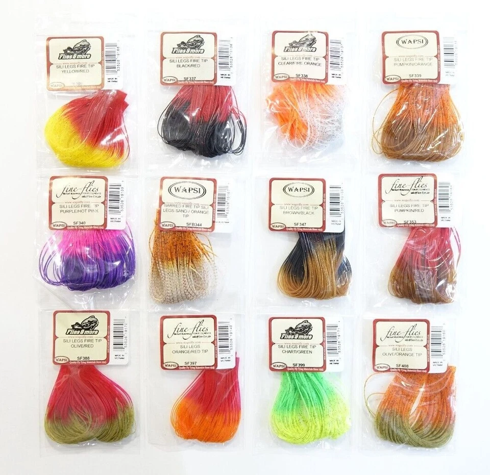 Sili Legs FIRE TIP Wapsi USA 12 Farben pimp your flies Fire Tips Rubber Legs - Bild 1 von 1