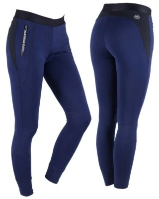 Leggings equitazione invernali QHP AMELIA con impugnatura al ginocchio