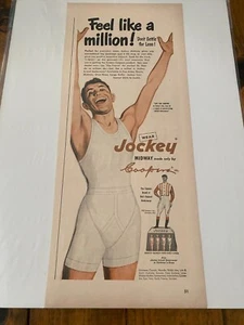 Vintage 1950 Cooper's Jockey Midway Underwear Feel Like A Million ad - Picture 1 of 1