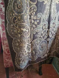 Kashmiri Pashmina shawl - 1990s. 55% pashmina - 45% silk. Hand-woven by loom. - Picture 1 of 5
