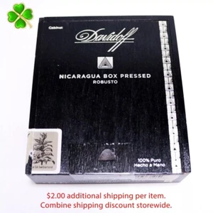 Davidoff Robusto Nicaragua Caja de cigarros de madera vacía prensada 5,5" x 4,75" x 1,75" - Imagen 1 de 9