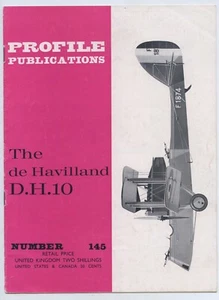 1950'S "THE de HAVILLAND D.H.10 PROFILE PUBLICATION" AVIATION BOOKLET N.145 M913 - Picture 1 of 12