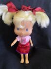Beautiful Strawberry Shortcake with LONG Blonde￼ hair Pretty red Skirt 5 1/2”