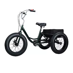 Adult Tricycle, 7 Speed with Double Disc Brake, 3 Wheel with Basket, Snow Tires - Picture 1 of 17