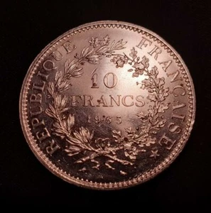 MONETA REPUBLIQUE FRANCAISE 10 FRANCS 1965 ARGENTO  - Picture 1 of 2