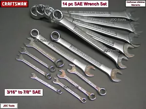 Craftsman 14 pc SAE Combination Wrench Set 3/16" to 7/8" sizes - Picture 1 of 5